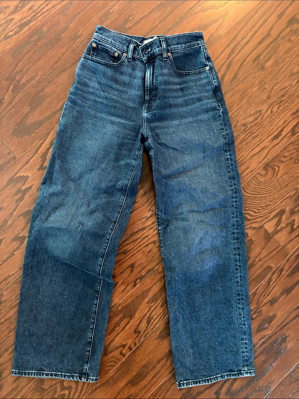 Madewell Women's Perfect Vintage Wide-Leg Jeans in Dark Blue Denim